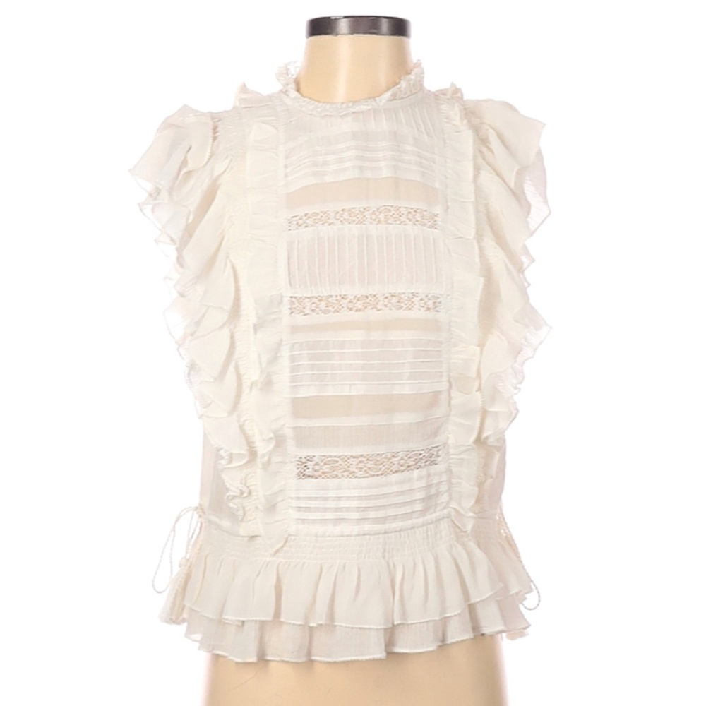 Ulla Johnson Short Sleeve Silk Top (Size 0)